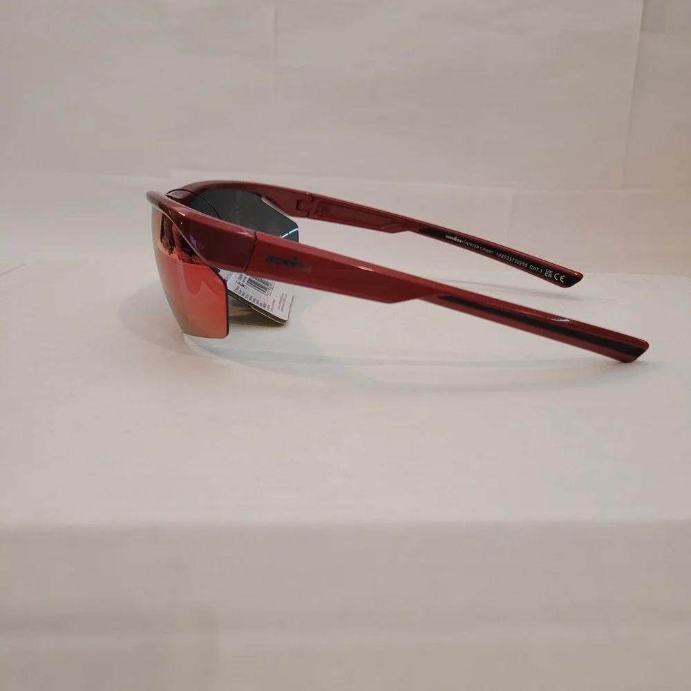 Foster Grant Ironman Sunglasses Mens‎ Polarized Active Red Mirror NS1124